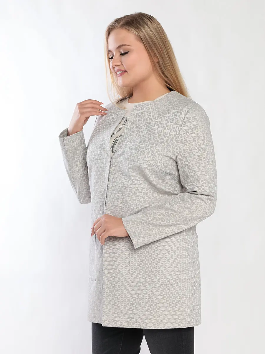 Жакет свободного кроя с графичным принтом